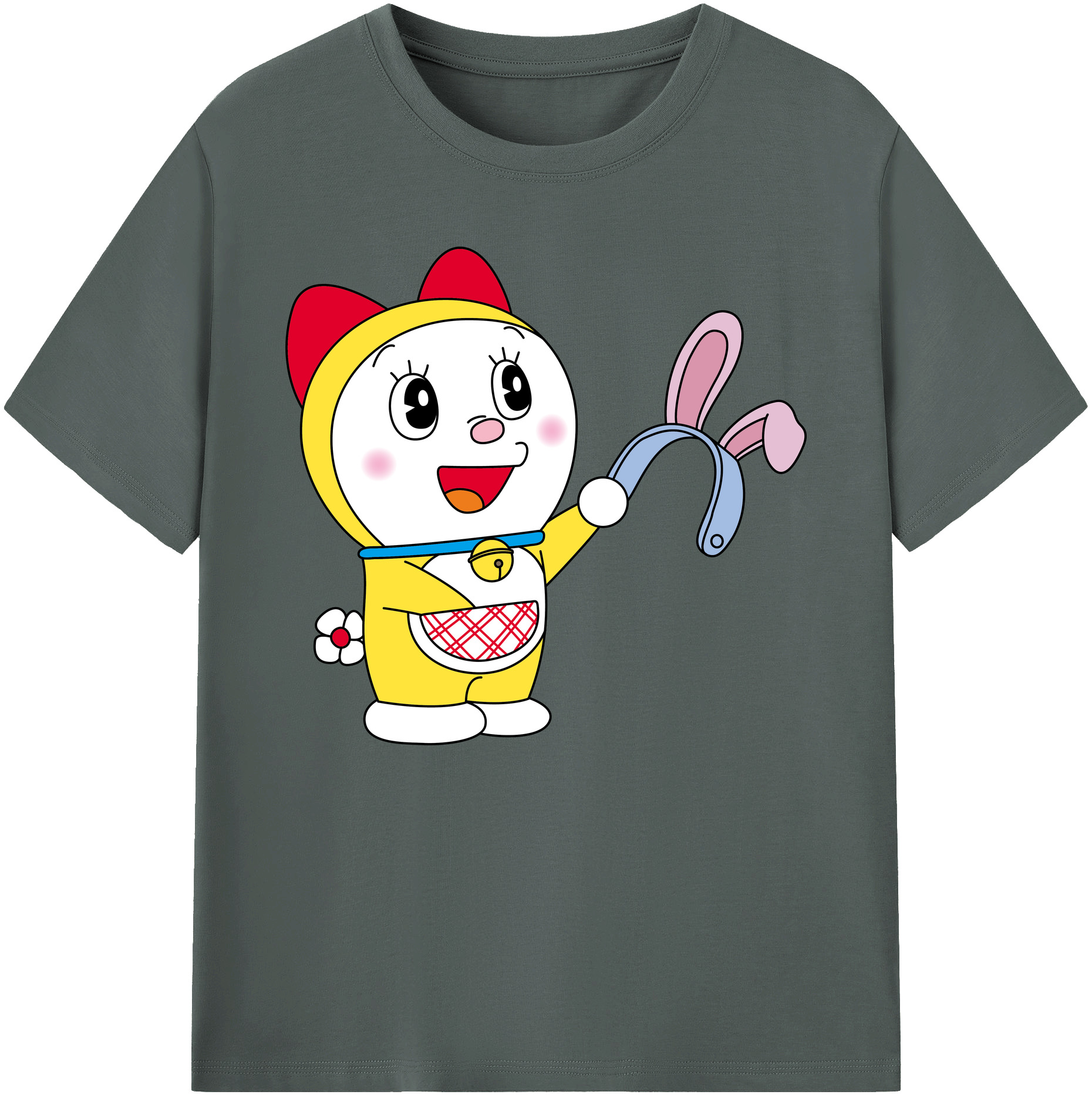 （画像用） ドラえもん ドラミ Doraemon Dorami 綿100％ メンズ半袖Tシャツ｜肌触りやわらか＆通気性